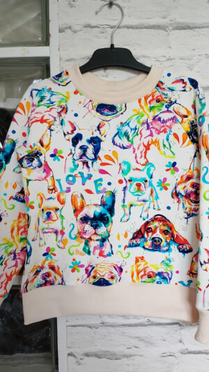 Dziecięca bluza pieski tęczowe rozm 116