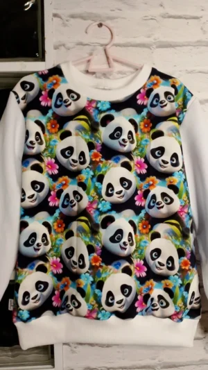 Bluza dziecięca kolorowe pandy rozm 128