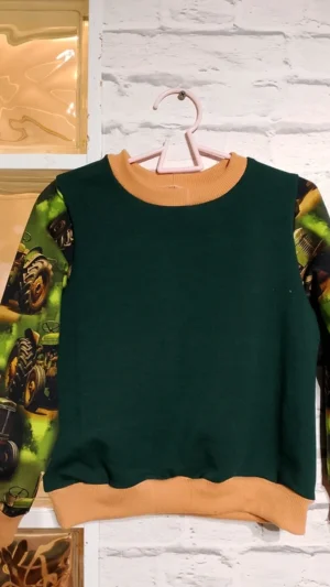 Bluza chłopięca traktory zieleń rozm 110