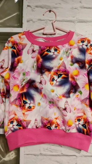 Dziewczęca bluza Kotki różowe rozm 116