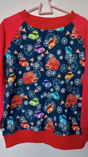 Bluza raglanowa brytyjskie autka rozm 116