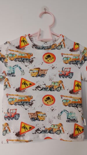 Dziecięcy T-shirt Maszyny na Placu budowy rozm 98
