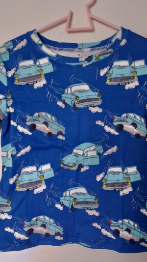 Dziecięcy T-shirt Błękitne samochody rozm 116