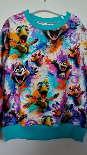 Bluza dziecięca unisex rozm 128 – zwierzaczki splash!