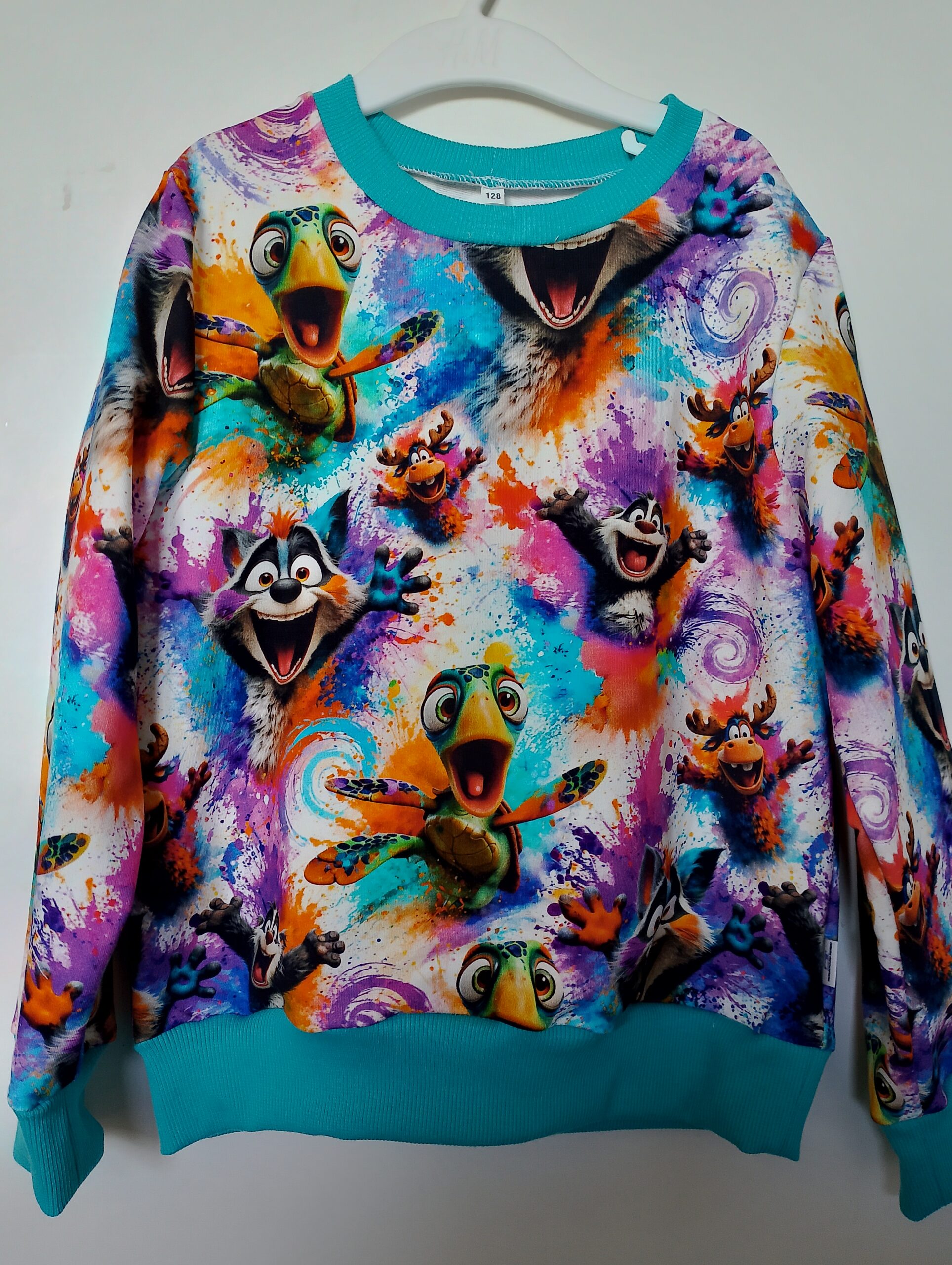 Bluza dziecięca unisex rozm 128 - zwierzaczki splash! - obrazek 2