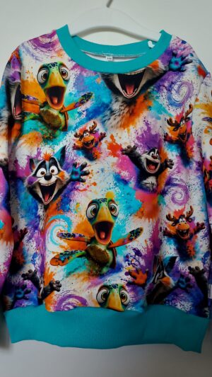 Bluza dziecięca unisex rozm 128 – zwierzaczki splash!