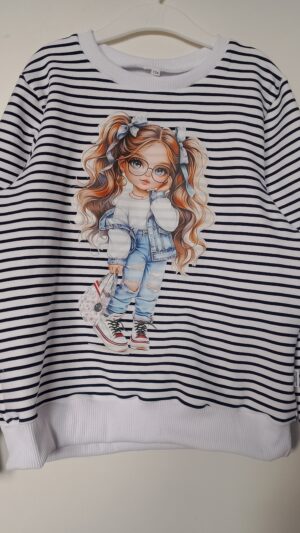Dziewczęca bluza w paski rozm 134
