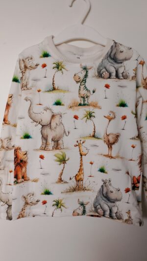 Chłopięcy t-shirt longsleeve rozm 116 zwierzątka afrykańskie